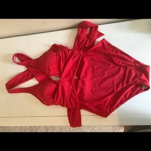 Red One Piece Swimsuit